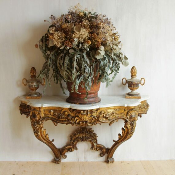 718 console with marble